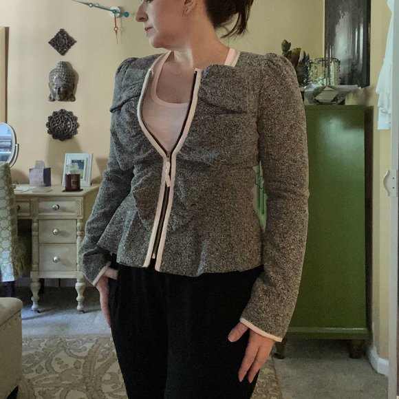 EUC Anthropologie Elevenses B/W Blazer 6 - Picture 3 of 8